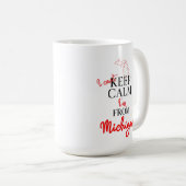 私はミシガン保出身では落ち着きません コーヒーマグカップ (正面右)