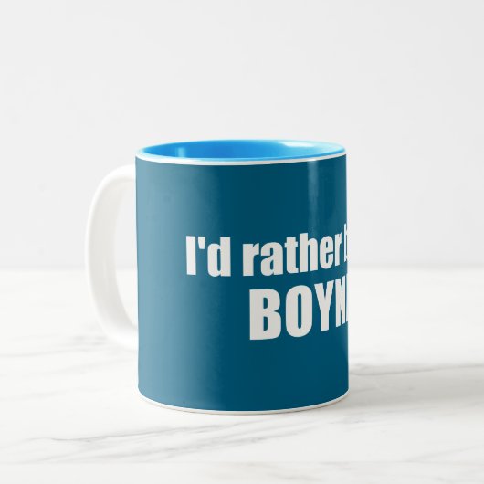 私はミシガン州に住むほうがいい ツートーンマグカップ (正面左)