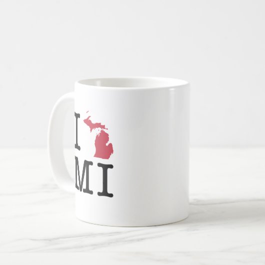 私はミシガン州を愛します コーヒーマグカップ (正面左)