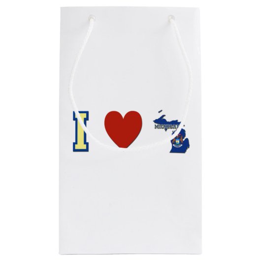 私はミシガン州を愛します スモールペーパーバッグ (裏面)