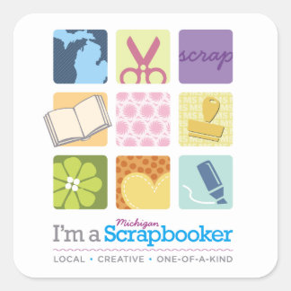 私はミシガン州Scrapbookerの正方形のステッカーです スクエアシール