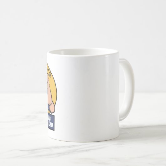 私はミシガン・グレトゲン出身の女性と一緒に立っている コーヒーマグカップ (正面右)