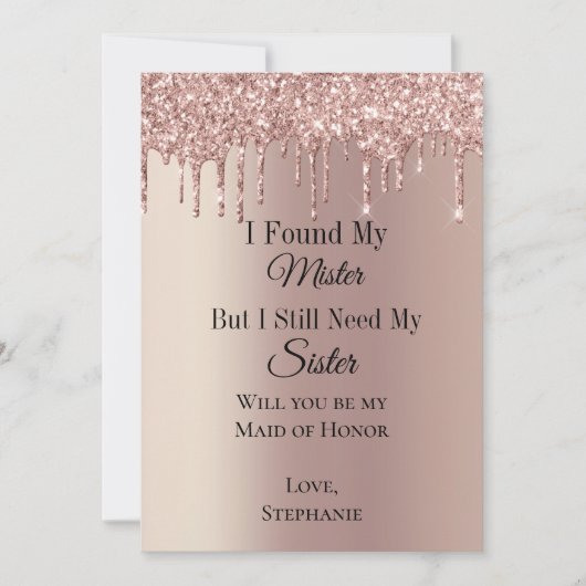 私はミスターのブライダルパーティ提案カードを見つけた 招待状 (正面)