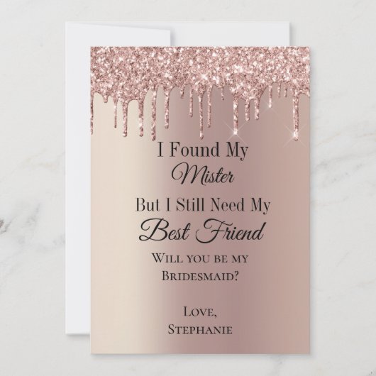 私はミスターのブライダルパーティ提案カードを見つけた 招待状 (正面)