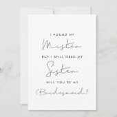 私はミスターを見つけたが、まだ妹のカードが必要だ 招待状 (正面)