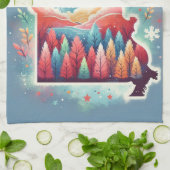 私はミズーリのクリスマスの冬が大好き キッチンタオル (折り畳み)