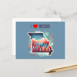 私はミズーリのクリスマスの冬が大好き ポストカード