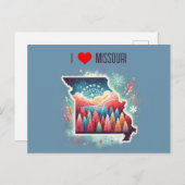 私はミズーリのクリスマスの冬が大好き ポストカード (正面/裏面)