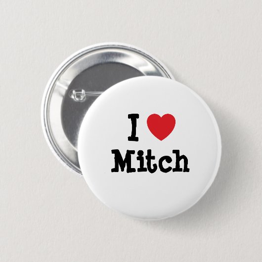 私はミッチハートが好きパーソナライズされただ 缶バッジ (正面&裏面)