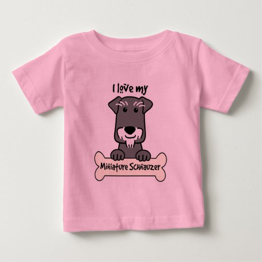 私はミニチュア・シュナウツァーを愛します ベビーTシャツ (正面)