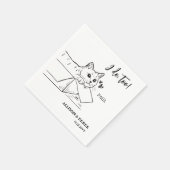 私はミニマリストな犬ペット猫のスケッチ結婚 スタンダードカクテルナプキン (角)