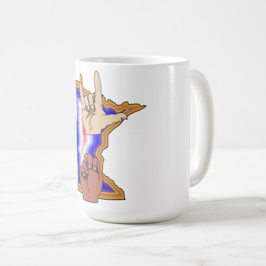 私はミネソタの手話の飲料のマグを愛します コーヒーマグカップ (正面右)