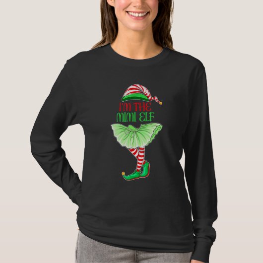 私はミミ小妖精や小人かわいいおもしろい小妖精や小人のクリスマスシャツFo Tシャツ (正面)