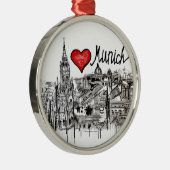 私はミュンヘンを愛します メタルオーナメント (右)