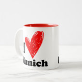 私はミュンヘン2トーンコーヒーマグが大好き ツートーンマグカップ (正面左)