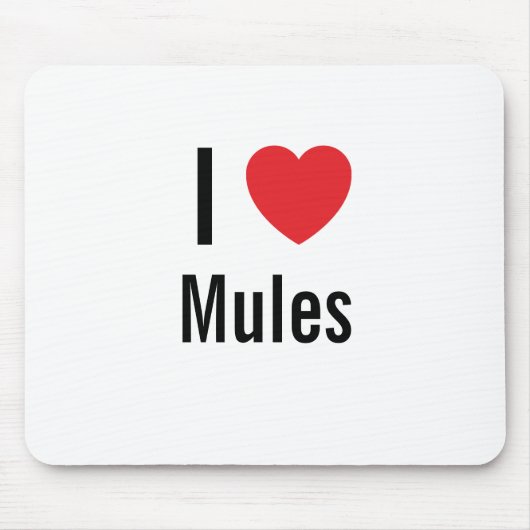 私はミュールが大好きです マウスパッド (正面)