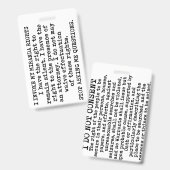 私はミランダ権利を主張します / 私は同意しません バッジ (表裏)