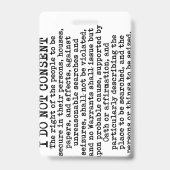 私はミランダ権利を主張します / 私は同意しません バッジ (裏面)