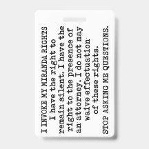 私はミランダ権利を主張します / 私は同意しません