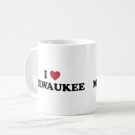 私はミルウォーキーウィスコンシンを愛します コーヒーマグカップ (正面左)