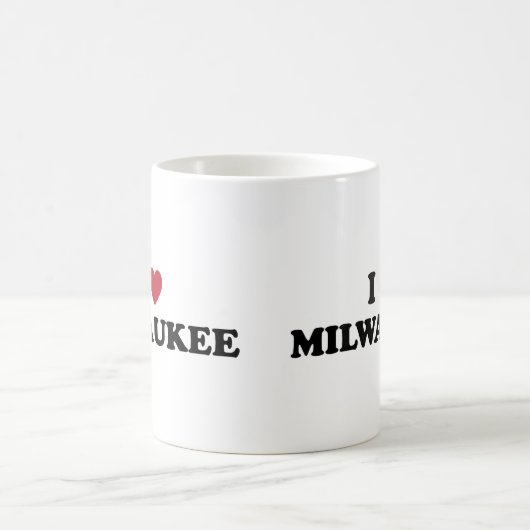 私はミルウォーキーウィスコンシンを愛します コーヒーマグカップ (中央)