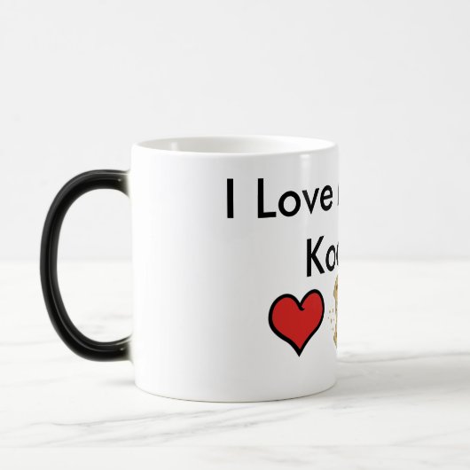 私はミルクおよびKookiesのマグを愛します モーフィングマグカップ (左)