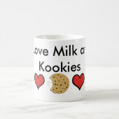 私はミルクおよびKookiesのマグを愛します モーフィングマグカップ (中央)