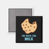 私はミルクとクッキーのマッチングのカップル最高のだ マグネット (正面/裏面)