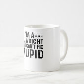 私はミルwrightだけど馬鹿は治せない コーヒーマグカップ (正面右)