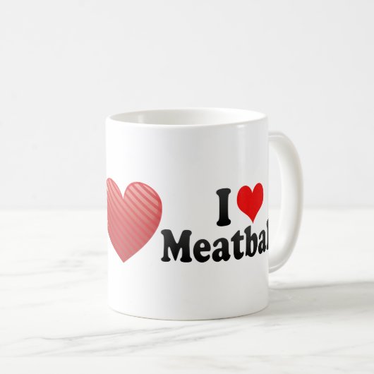 私はミートボールを愛します コーヒーマグカップ (正面右)