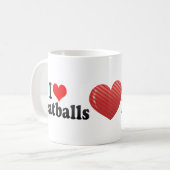 私はミートボールを愛します コーヒーマグカップ (正面左)
