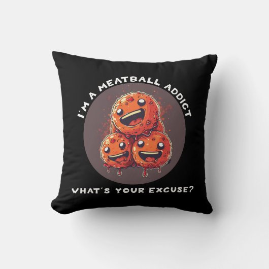 私はミートボール中毒だ クッション (正面)