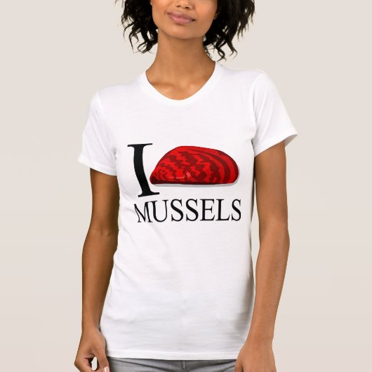 私はムラサキ貝のTシャツを愛します Tシャツ (正面)