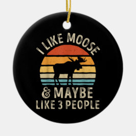 私はムースが好きで、3人の鹿の愛をエルクが好きかもしれない セラミックオーナメント