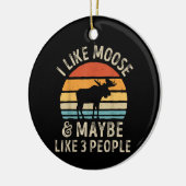 私はムースが好きで、3人の鹿の愛をエルクが好きかもしれない セラミックオーナメント (左)