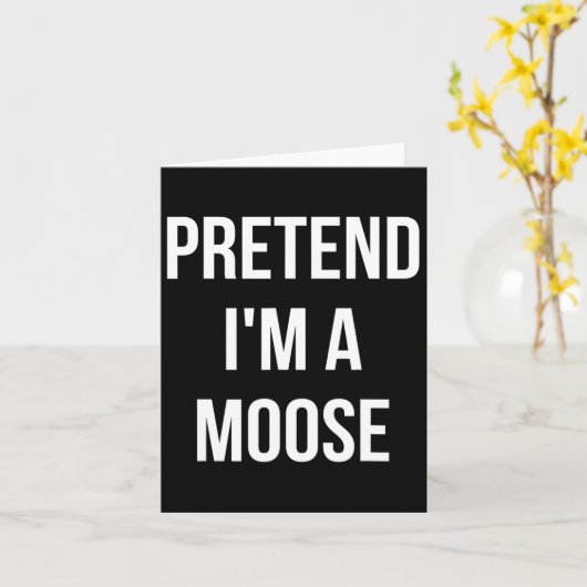 私はムースの大人の衣装ハロウィーンブラウンのふりをする カード (黄色い花)