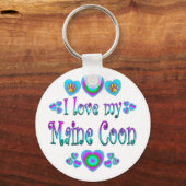 私はメインのあらいぐまの猫が大好き キーホルダー (正面)