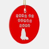 私はメインの私のあらいぐまを愛します--白い文字 セラミックオーナメント (右)