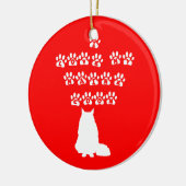 私はメインの私のあらいぐまを愛します--白い文字 セラミックオーナメント (左)