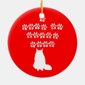 私はメインの私のあらいぐまを愛します--白い文字 セラミックオーナメント (裏面)