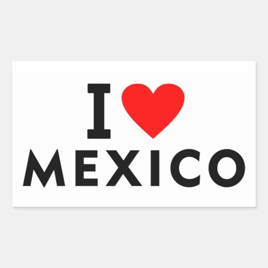 私はメキシコの国が大好きで、ハート旅行観光も好きだ 長方形シール (正面)