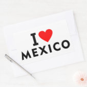 私はメキシコの国が大好きで、ハート旅行観光も好きだ 長方形シール (封筒)