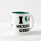 私はメキシコの女の子が大好き ツートーンマグカップ (正面右)