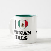 私はメキシコの女の子が大好き ツートーンマグカップ (正面左)