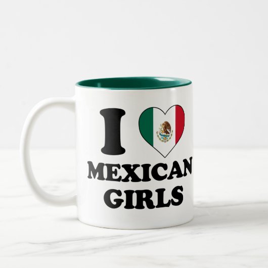 私はメキシコの女の子が大好き ツートーンマグカップ (左)