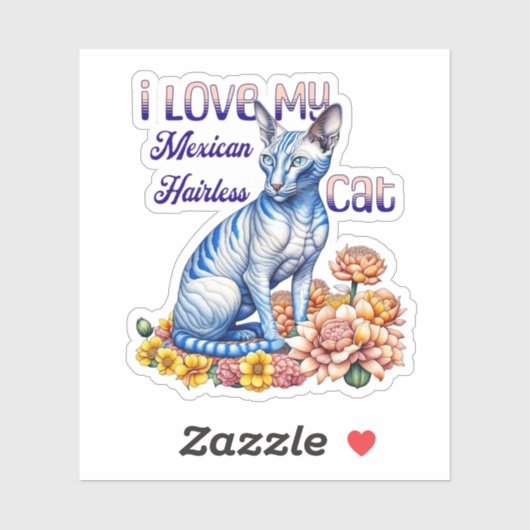 私はメキシコの毛のない猫が大好き シール (シート)