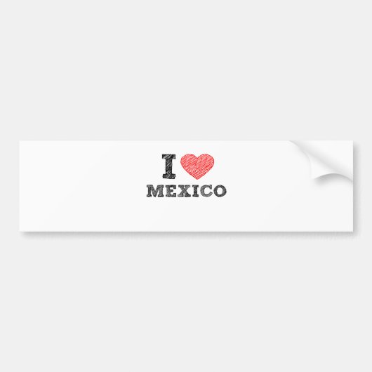 私はメキシコを愛します バンパーステッカー (正面)