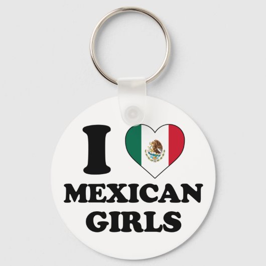 私はメキシコ人の女の子が大好きだ キーホルダー (正面)