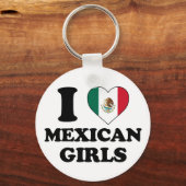 私はメキシコ人の女の子が大好きだ キーホルダー (正面)