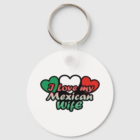 私はメキシコ人の妻を愛している キーホルダー (正面)